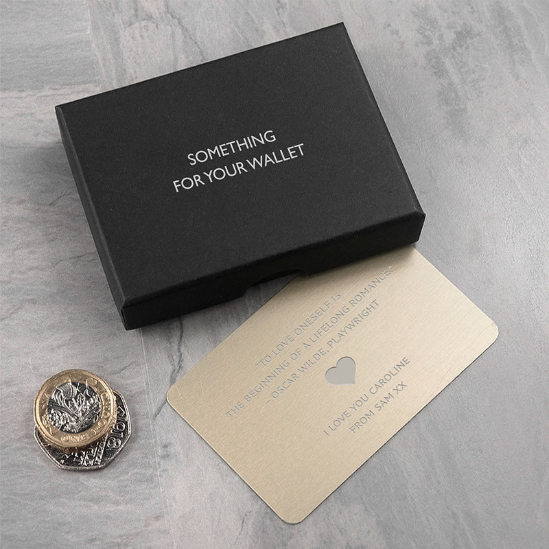 Personalised Love Note Metal Wallet Keepsake