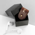 Personalised Monogrammed Leather Earphones Holder