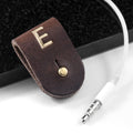 Personalised Monogrammed Leather Earphones Holder