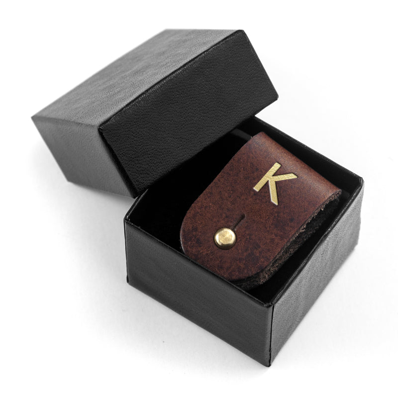 Personalised Monogrammed Leather Earphones Holder