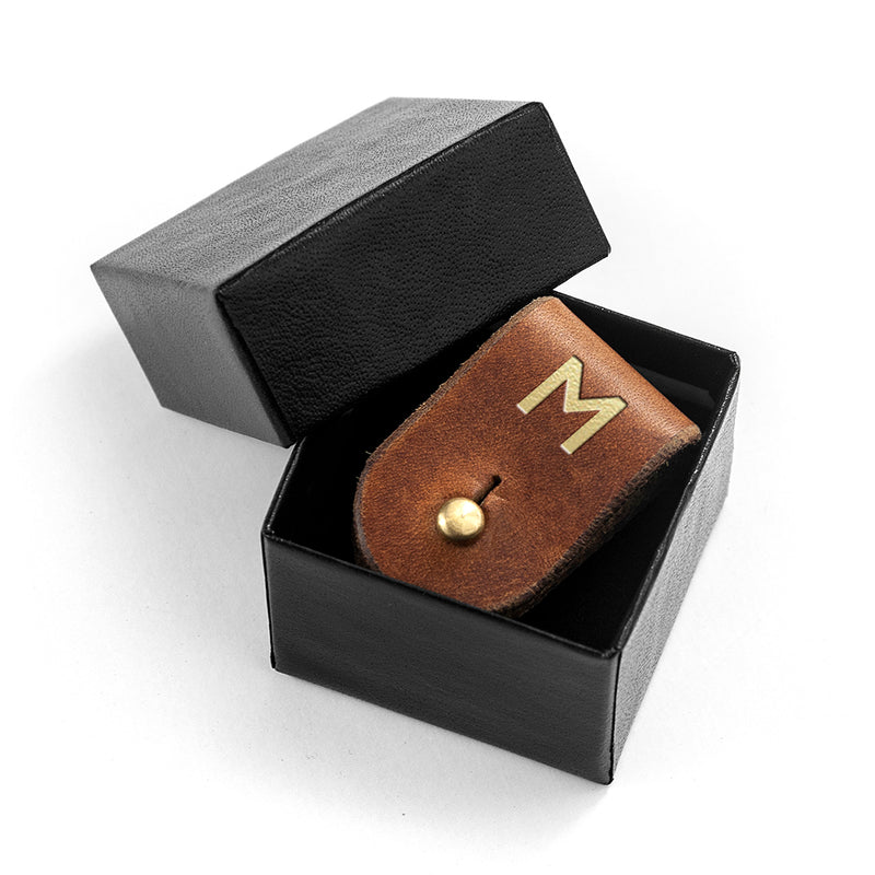 Personalised Monogrammed Leather Earphones Holder