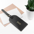 Personalised Black Foiled Leather Luggage Tag