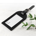 Personalised Black Foiled Leather Luggage Tag