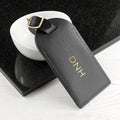 Personalised Black Foiled Leather Luggage Tag
