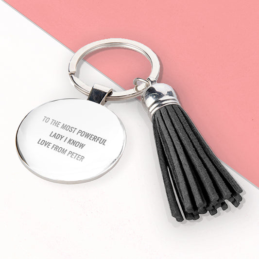 Personalised Boss Lady Tassle Keyring