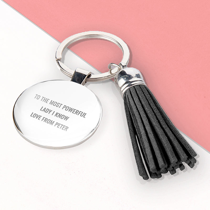 Personalised Boss Lady Tassle Keyring