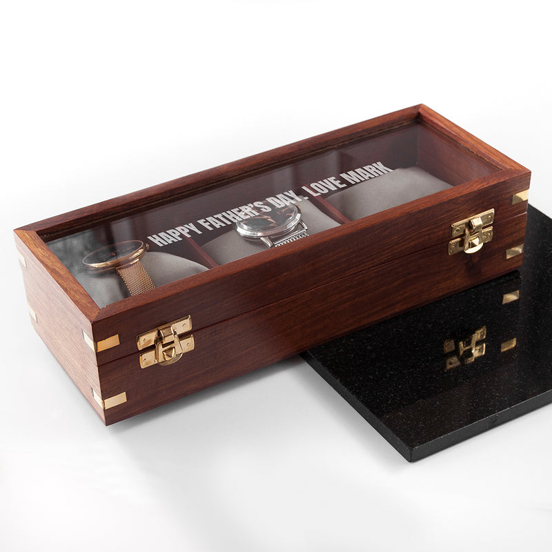 Personalised Father's Wooden Watch Box
