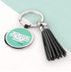 Personalised Kind People (Green) Tassle Keyring