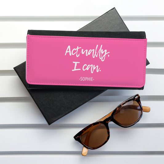 Personalised Actually I Can Handwritten Black Wallet