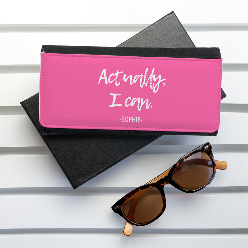 Personalised Actually I Can Handwritten Black Wallet