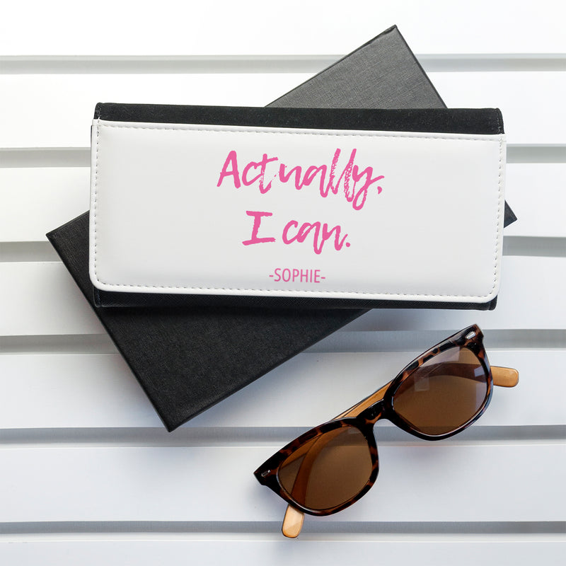 Personalised Actually I Can Handwritten Black Wallet