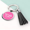 Personalised Actually I Can Handwritten Tassle Keyring