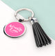 Personalised Actually I Can Handwritten Tassle Keyring