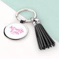 Personalised Actually I Can Handwritten Tassle Keyring
