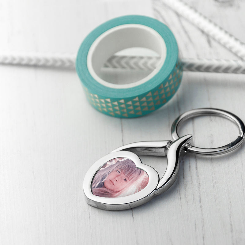 Personalised Heart Photo Keyring