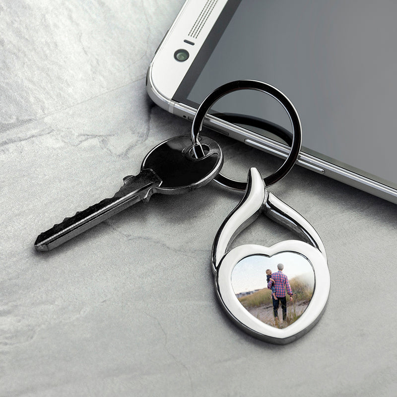 Personalised Heart Photo Keyring