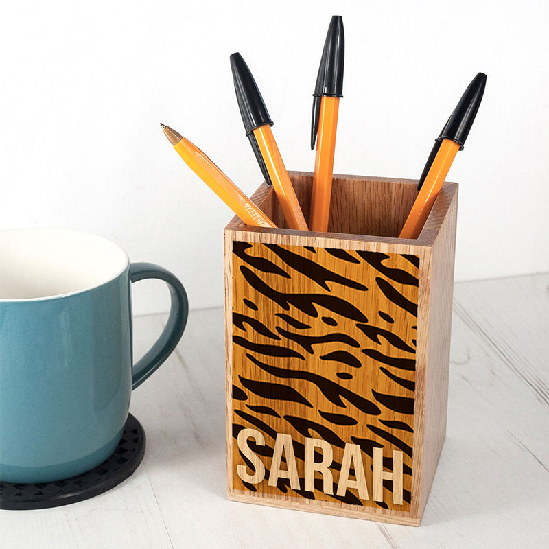Personalised Animal Print Pen Pot