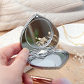 Personalised Heart Silver Compact Mirror