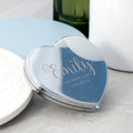 Personalised Heart Silver Compact Mirror