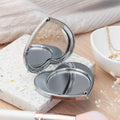Personalised Heart Silver Compact Mirror