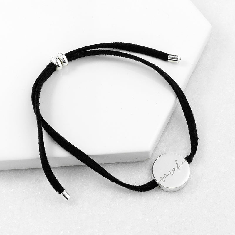 Personalised Always with You Name Black Bracelet