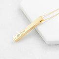 Personalised Matt Vertical Bar Necklace