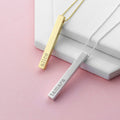 Personalised Matt Vertical Bar Necklace