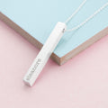 Personalised Matt Vertical Bar Necklace