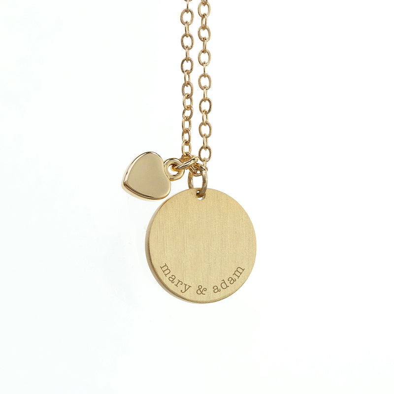 Personalised Heart and Disc Family Necklace