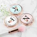 Personalised Floral Initial Rose Gold Compact Mirror
