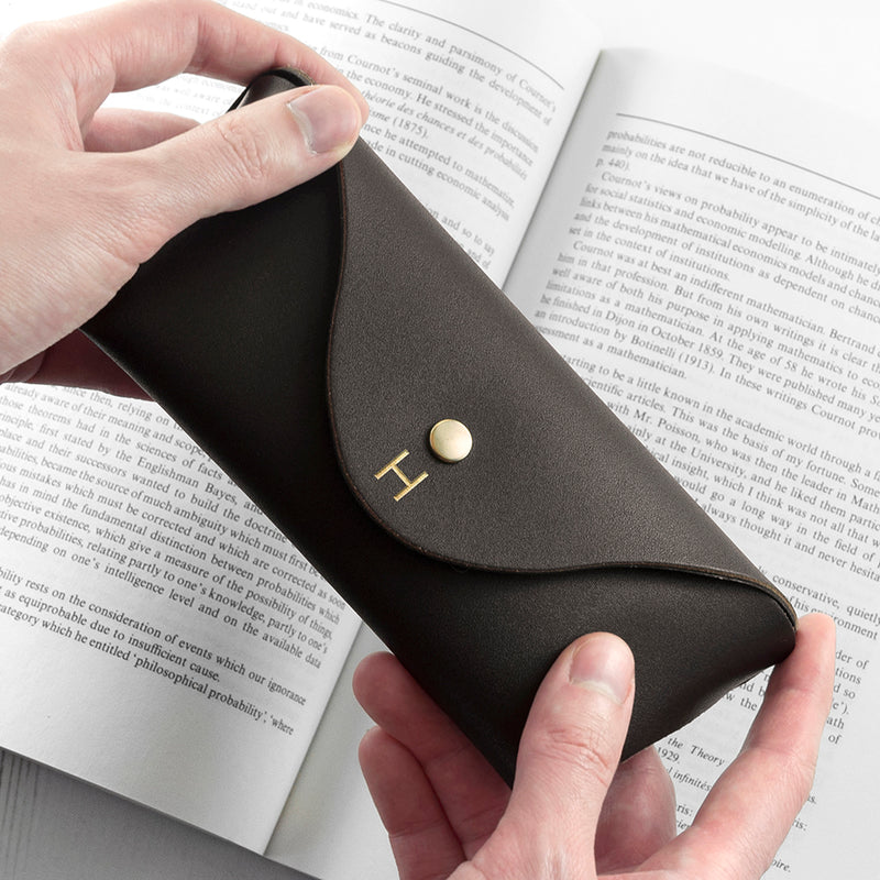 Personalised Origami Leather Glasses Case