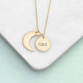 Personalised Matte Moon and Sun Necklace