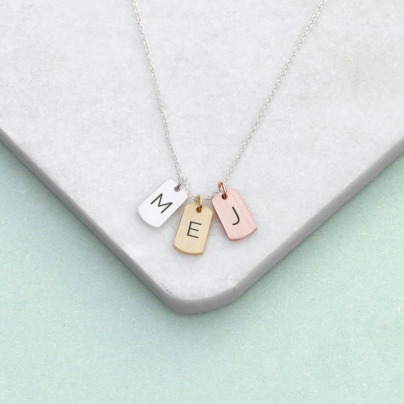 Personalised Mixed Metal Mini Tags Necklace