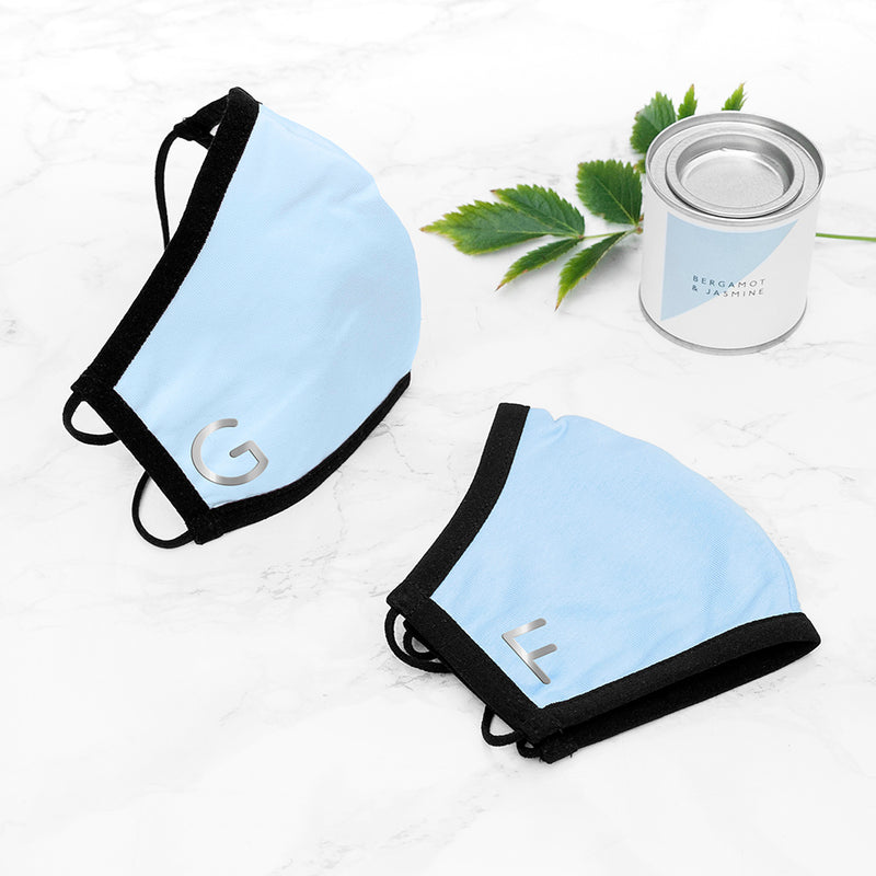 Personalised Face Covering in Cornflower Blue