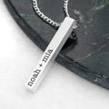 Personalised Men's Solid Bar Necklace - Silver
