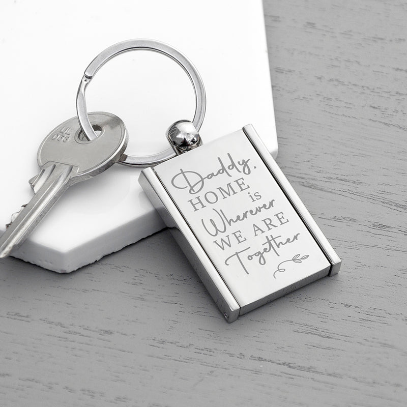 Personalised Home with Daddy Frame Keyring
