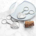 Personalised Special Date Heart Keyring Set