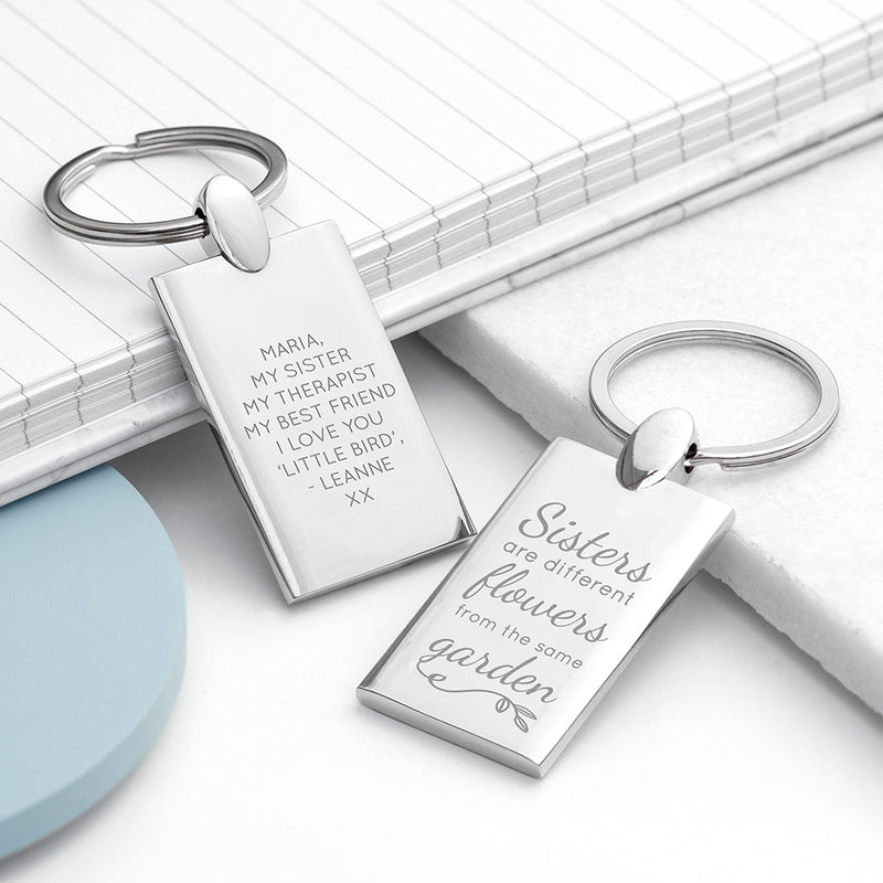 Personalised Sisters are Flowers Keyring
