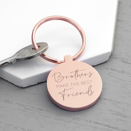 Personalised Brothers Round Keyring