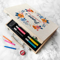 Personalised Flower Garland Colouring Set