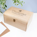 Personalised New Baby Keepsake Wooden Chest -  Pram