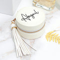 Personalised White Jewellery Case with Tassel