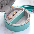 Personalised Turquoise Jewellery Case with Tassel