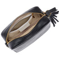 Personalised Elie Beaumont Black Bag with Blue Diamond Strap