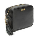 Personalised Elie Beaumont Black Bag with Pink Camouflage Strap