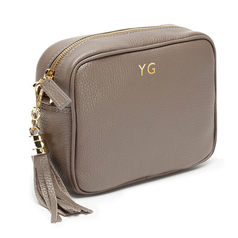 Personalised Elie Beaumont Grey Bag with Python Strap