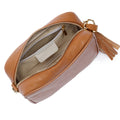 Personalised Elie Beaumont Tan Bag with Black Orange Strap