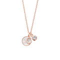 Rose Gold Initial Necklace with Mother of Pearl and Crystal