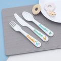 Personalised Kids Cute Dinosaur Cutlery Set - Plastic
