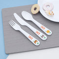 Personalised Kids Jungle Animal Cutlery Set - Plastic